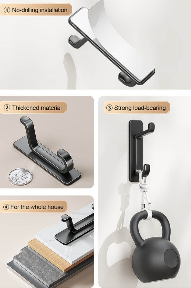 لوكسا 5 قطع شماعات حمام ذاتية اللصق على الحائط، خطافات معاطف الحمام، سهلة التركيب، خطافات تنظيم مقاومة للماء للحمام والمطبخ، لتعليق المناشف والملابس والأدوات، لا تحتاج إلى حفر - Image 4