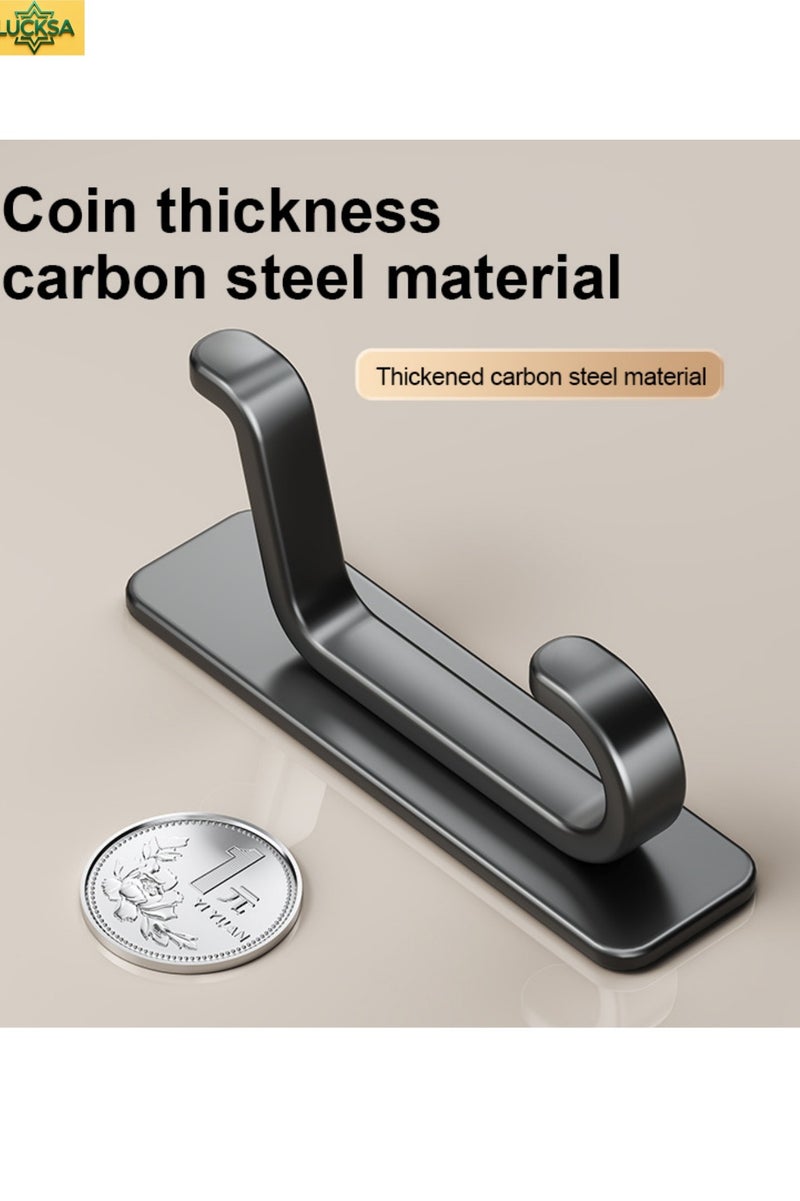 لوكسا 5 قطع شماعات حمام ذاتية اللصق على الحائط، خطافات معاطف الحمام، سهلة التركيب، خطافات تنظيم مقاومة للماء للحمام والمطبخ، لتعليق المناشف والملابس والأدوات، لا تحتاج إلى حفر - Image 5