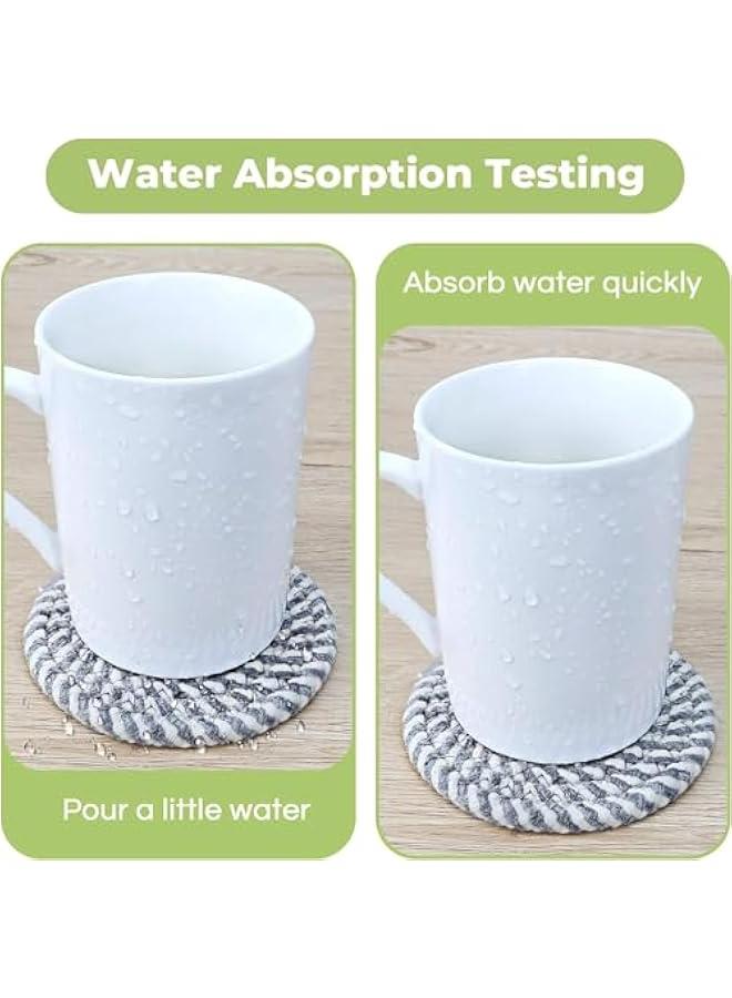 هوكور Portalov 8 Pack Drink Coasters with Holder,4 - Color Boho Coasters,Coasters for Coffee Absorbent for Home Decor Tabletop Protection Suitable,Gifts Couples for Birthday Housewarming - Image 2