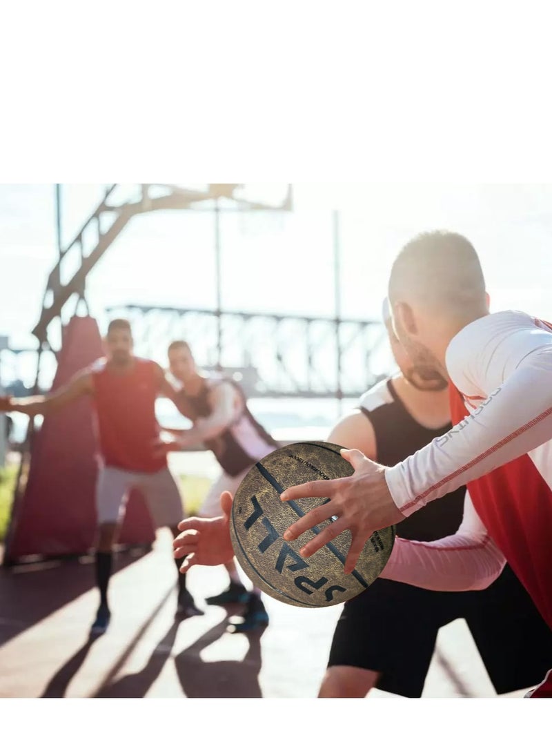 سبال كرة سلة مقاس 7، مقاس رسمي للاستخدام الداخلي/الخارجي، كرة سلة مطاطية بتصميم قناة عميقة، مصنوعة للجنسين والرجال والنساء والشباب والبالغين للتدريب الاحترافي والألعاب - Image 4