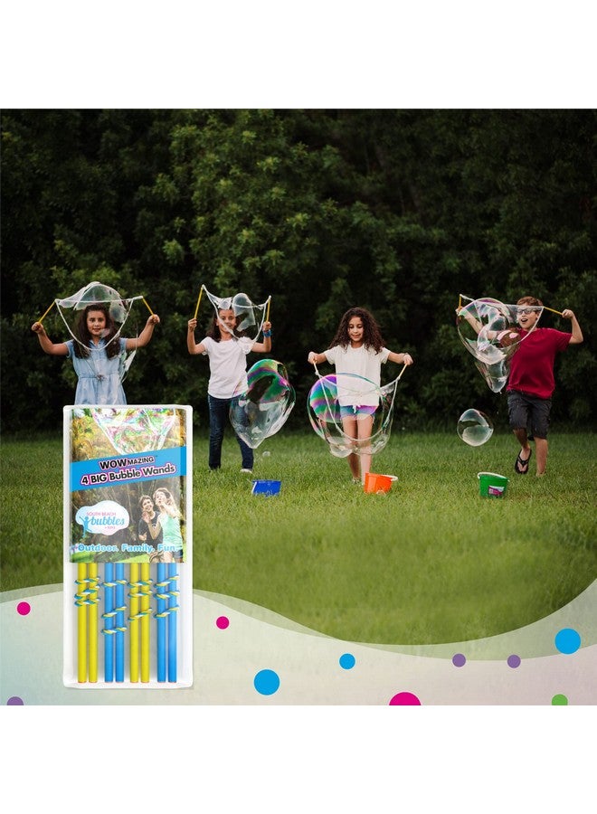 WOWMAZING 4 Big Bubble Wands: Making Giant Bubbles. Great Birthday Activity And Party Favor. Giant Bubble Solution Not Included. - Image 1