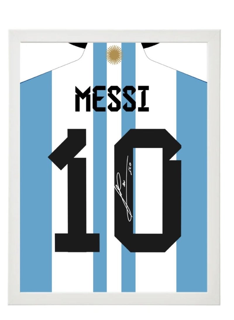 Boomah Accessories Set of 2, Diego Maradona & Leo Messi Argentina Legends Autographed Jersey Poster with Frame 30x40cm  - Image 3