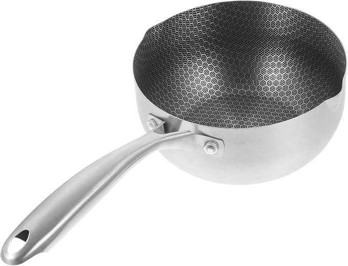 PIPULSE Stainless Steel Snow Pan Non Stick Egg Pan Fry Pan for Stick Frying Honeycomb Pan Non Stick for Ergonomic Handle Every Cooking Style (1.5 litres) - Image 4