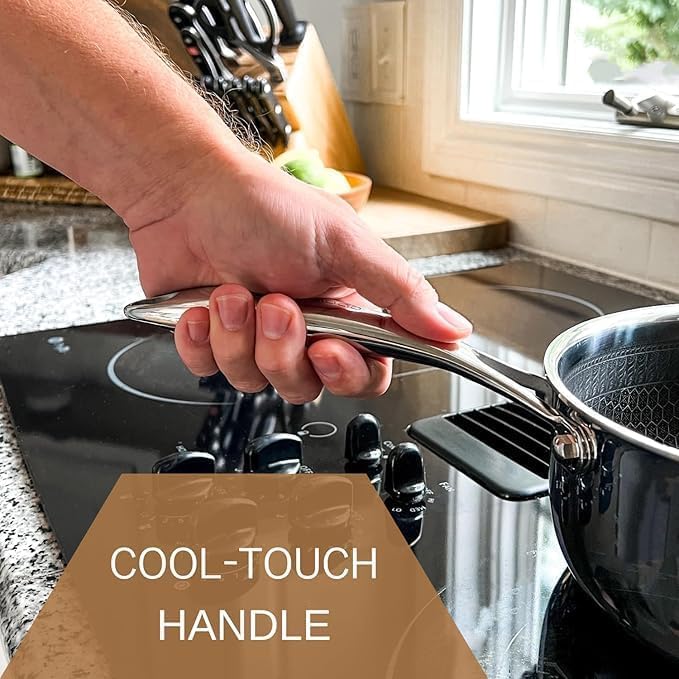 PIPULSE Stainless Steel Snow Pan Non Stick Egg Pan Fry Pan for Stick Frying Honeycomb Pan Non Stick for Ergonomic Handle Every Cooking Style (1.5 litres) - Image 3
