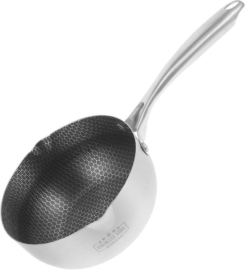 PIPULSE Stainless Steel Snow Pan Non Stick Egg Pan Fry Pan for Stick Frying Honeycomb Pan Non Stick for Ergonomic Handle Every Cooking Style (1.5 litres) - Image 1