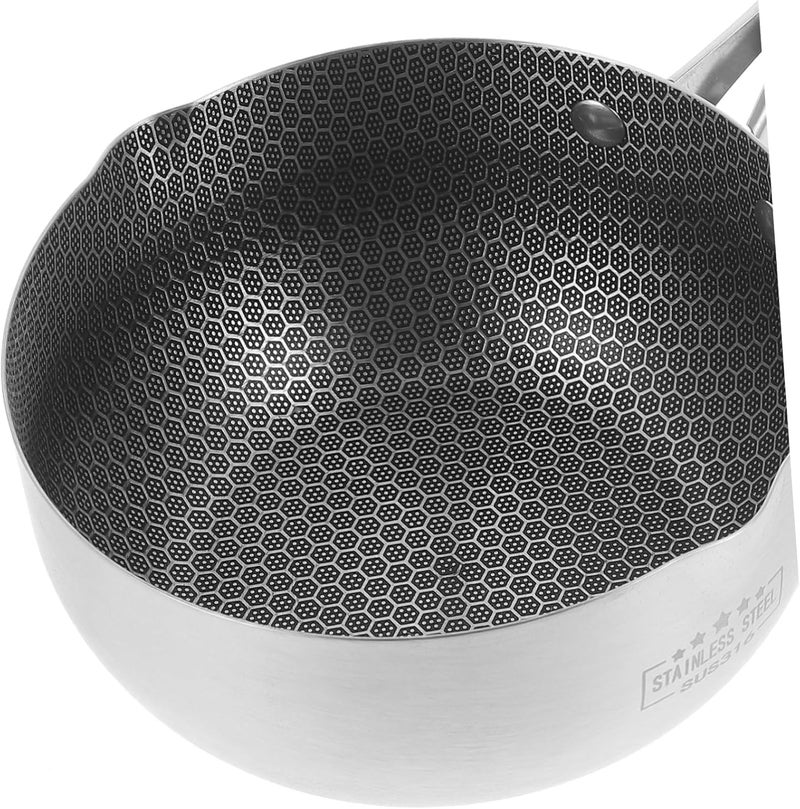 PIPULSE Stainless Steel Snow Pan Non Stick Egg Pan Fry Pan for Stick Frying Honeycomb Pan Non Stick for Ergonomic Handle Every Cooking Style (1.5 litres) - Image 5