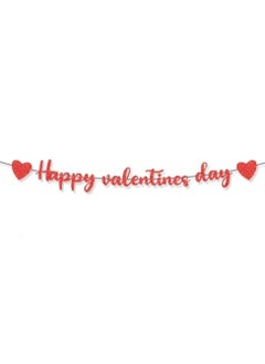 ThePartyPopper Valentine'S Day Red Glitter Heart Valentine Banner 10 Feet-No DIY 1set  - Image 1