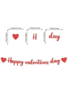 ThePartyPopper Valentine'S Day Red Glitter Heart Valentine Banner 10 Feet-No DIY 1set  - Image 2