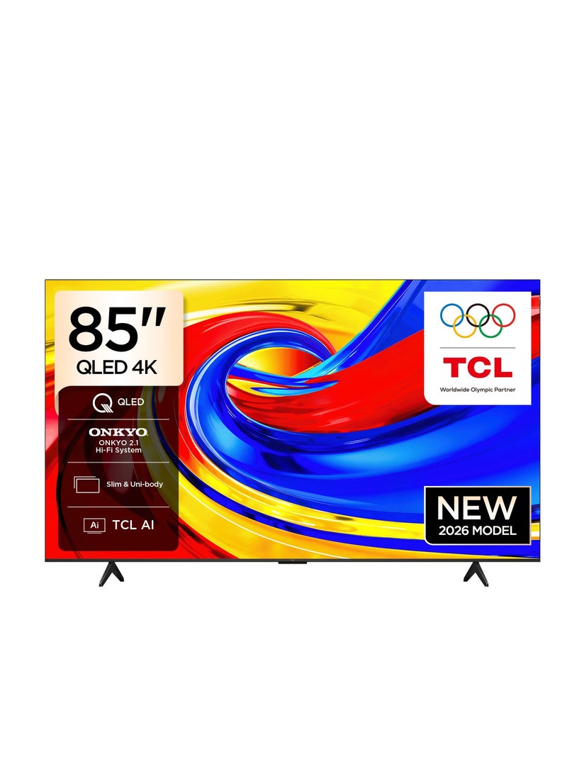 TCL 85-Inch 4K QLED Smart TV with Google TV, ONKYO Audio System, Dolby Atmos & DTS Virtual:X, 120Hz VRR Support 85P7L black - Image 1