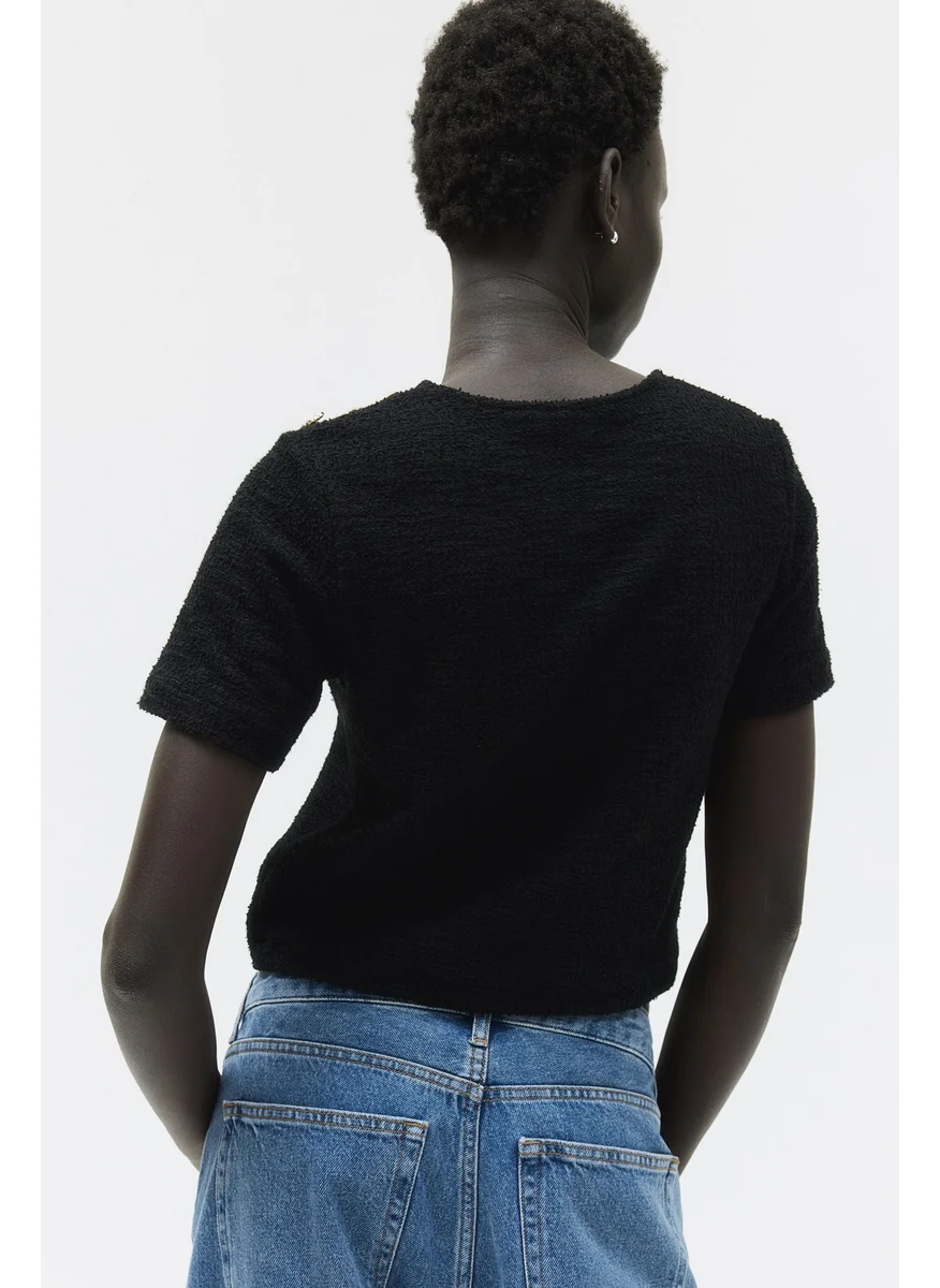 H&M Short Bouclé Top