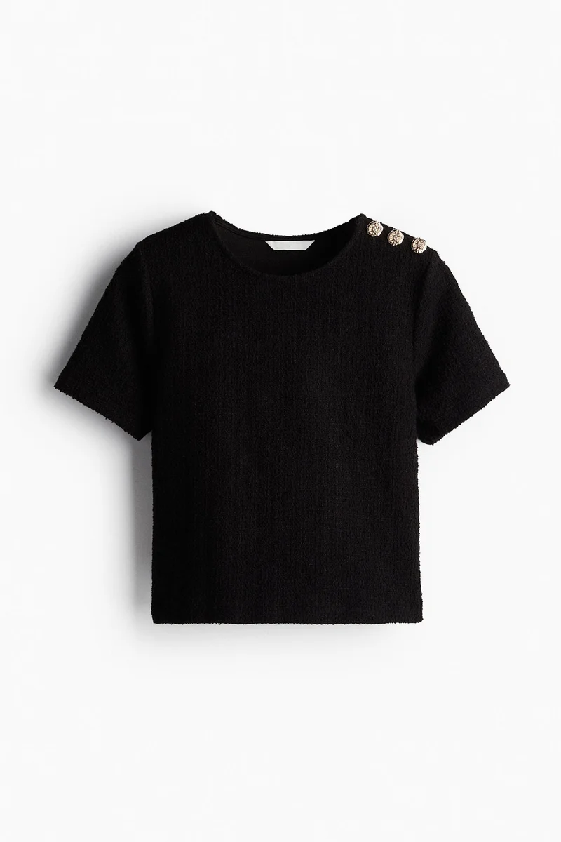 H&M Short Bouclé Top