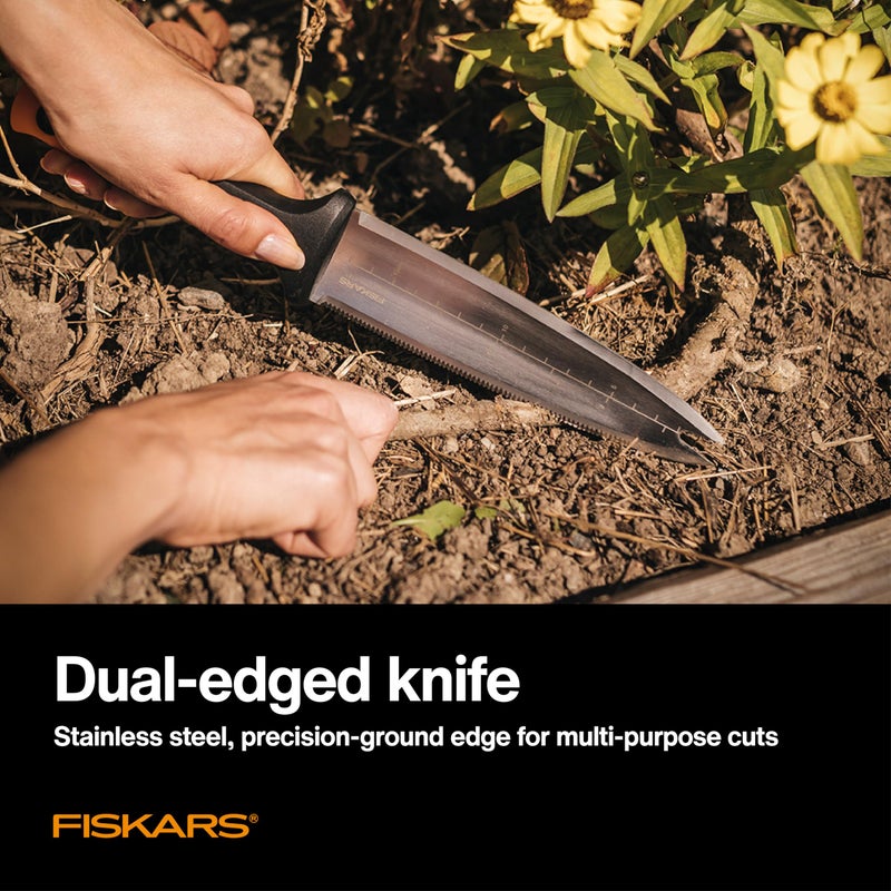 Fiskars Hori Hori Garden Knife with Sheath, Multi-Purpose Heavy Duty Gardening Hand Tool for Weeding, Planting, Digging with Hanging Hole - Image 4