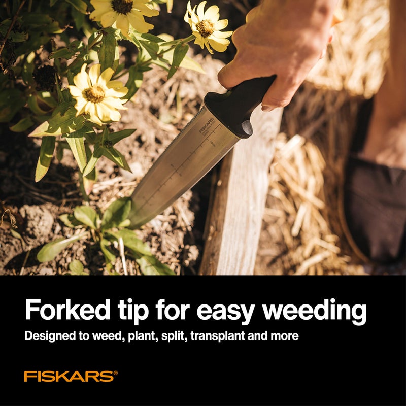 Fiskars Hori Hori Garden Knife with Sheath, Multi-Purpose Heavy Duty Gardening Hand Tool for Weeding, Planting, Digging with Hanging Hole - Image 3