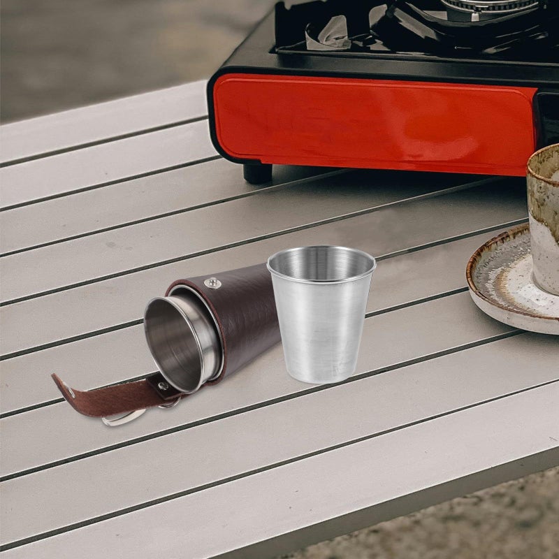 Stainless Steel 70ml Wine Cup Portable Outdoor Drinkware With Protective Sleeve - Image 5