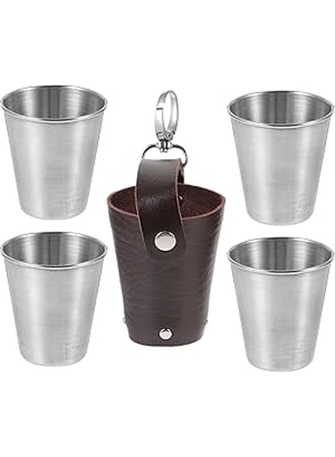 Stainless Steel 70ml Wine Cup Portable Outdoor Drinkware With Protective Sleeve - Image 1