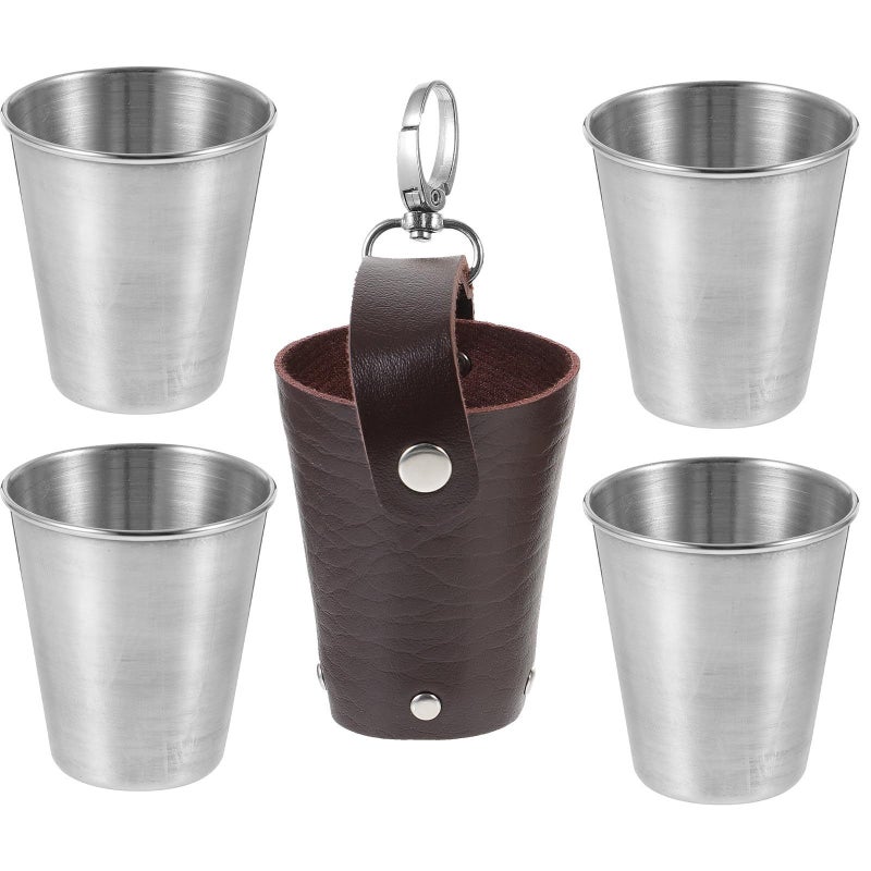Stainless Steel 70ml Wine Cup Portable Outdoor Drinkware With Protective Sleeve - Image 2