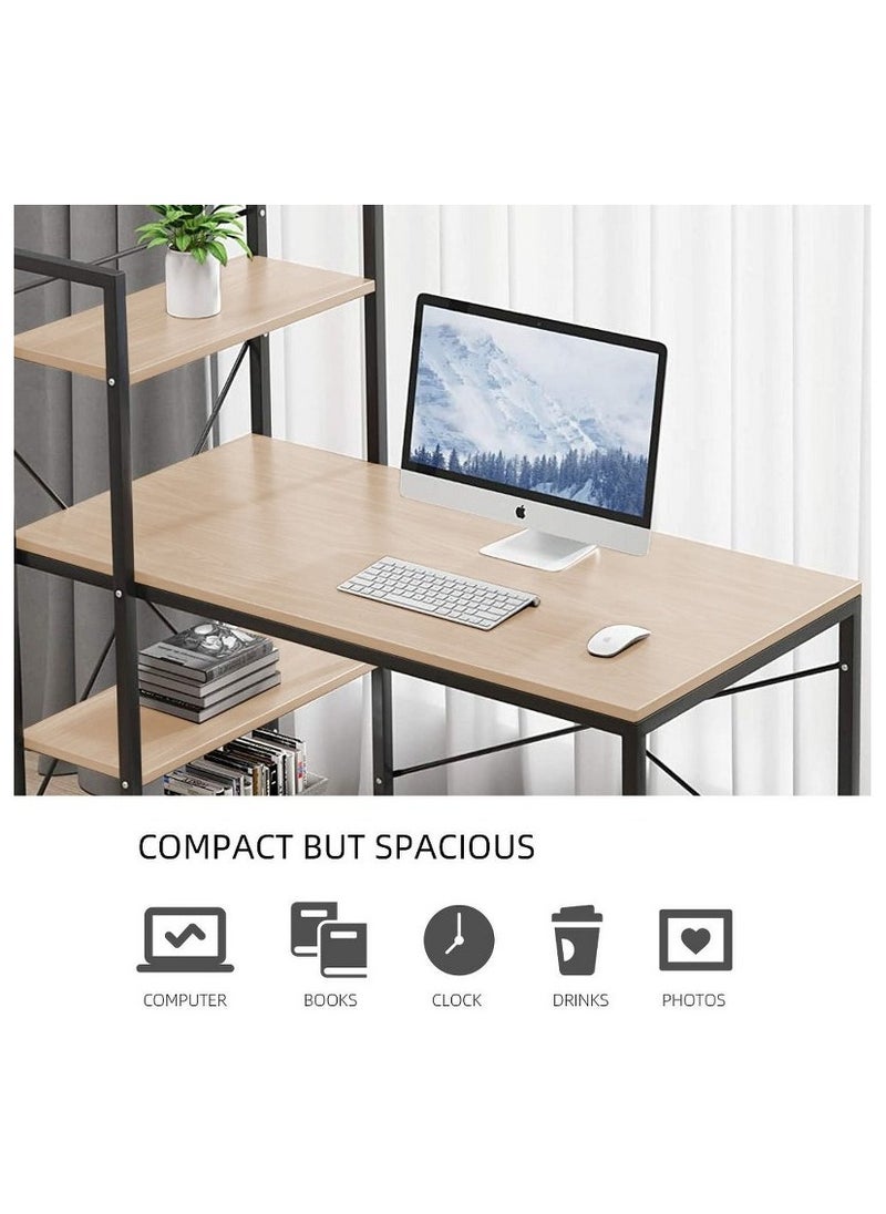 Home Gallery Computer Desk 120 cm with 4 Storage Shelves  - Image 3