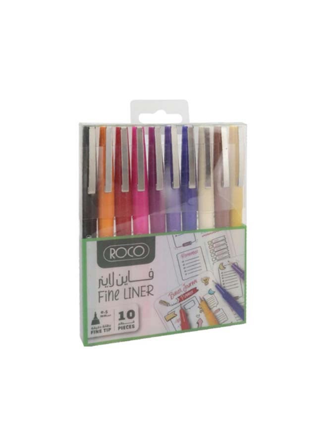 روكو قلم حبر جاف روكو فاينبن أيكونيك يو اف فاينلاينر، 10 قطع - Image 1