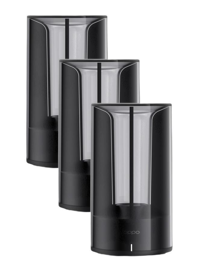 OPPO AX5400 حزمة من 3 أجهزة توجيه مزدوجة النطاق 2.4GHz 5GHz WiFi 6 جهاز توجيه لاسلكي منزلي 5400 ميجابت في الثانية باللون الأسود - Image 1