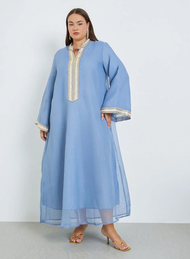 Amirah  Plus Size Embellished Maxi Jalabiya for Women | Best Price UAE