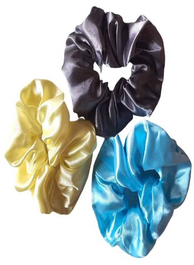 StarLinks® Brilliant Colour SATIN Hair Scrunchies hair clip hair tie Long lasting true colour pony tail holders (Same colour is guaranteed) (Regular Size Quantity - 3Nos - I3) - Image 2