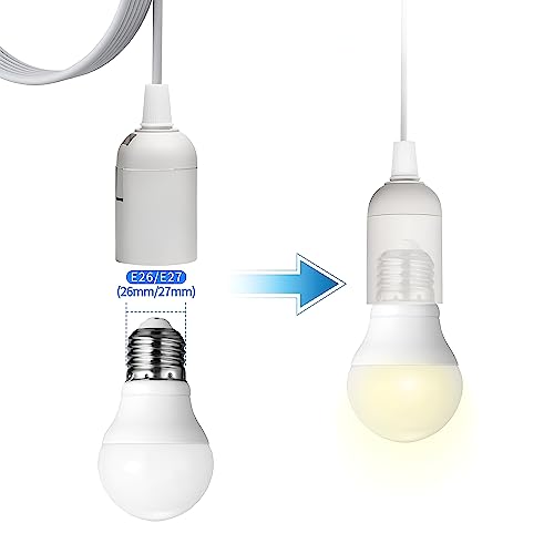 JacobsParts ABI® E26 Light Bulb Socket to 2-Prong US AC Power Cord Adapter with On/Off Switch, 12 FT Cable - Image 5