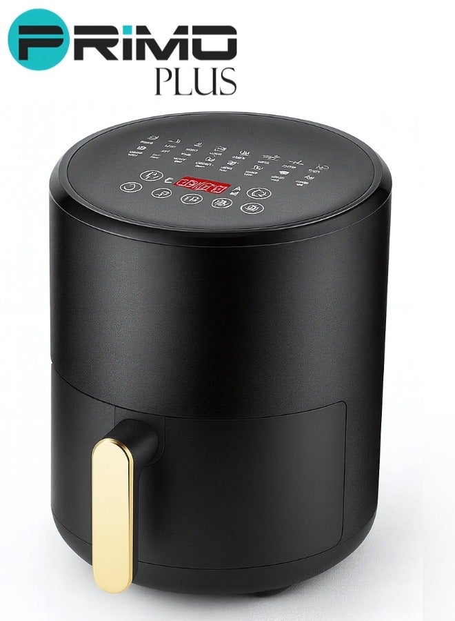 PRIMO PLUS PR508 Digital Air Fryer – 4L Capacity, 2400W Power, LED Touch Screen with Presets, 360° Rapid Air Circulation for Healthier Cooking with Little to No Oil, 30-Min Timer, 80–200°C Adjustable Temperature, Non-Stick Dishwasher-Safe Basket, Auto Shut-Off & Overheat Protection – Sleek Black - Image 4