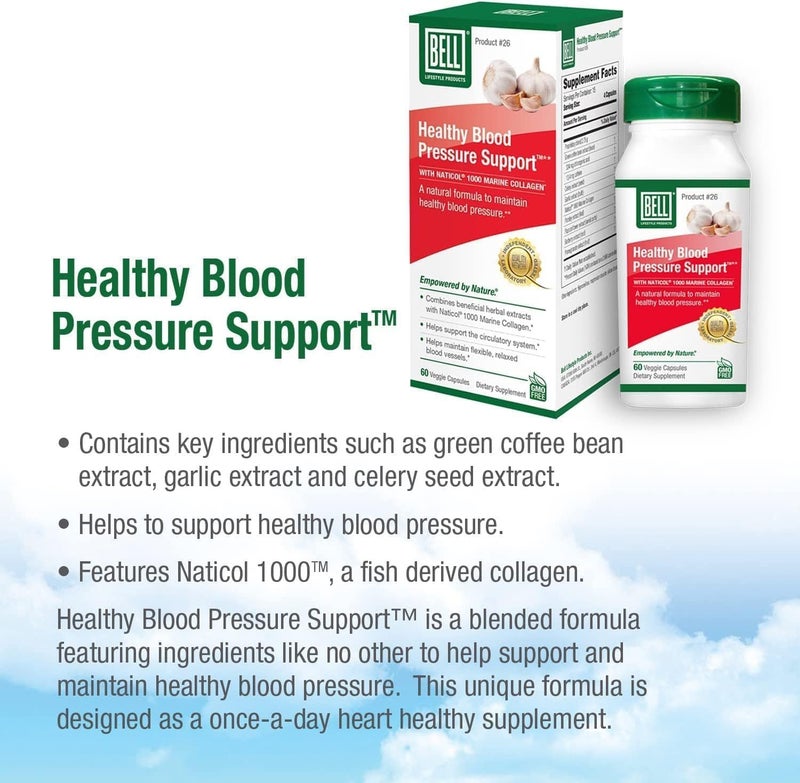 Bell Healthy Blood Pressure Support Unique Blend  Natural Blend of Green Coffee Bean Extract Garlic  Celery Seed Extract Supplements 60 Capsules Vegan NonGMO - Image 2