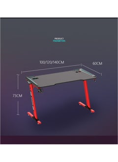 Organized Home Gaming Table with Carbon Fiber Computer Desk with LED Lights RGB Lighting with Headphone Hook Cup Holder Gamer Workstation  - Image 5