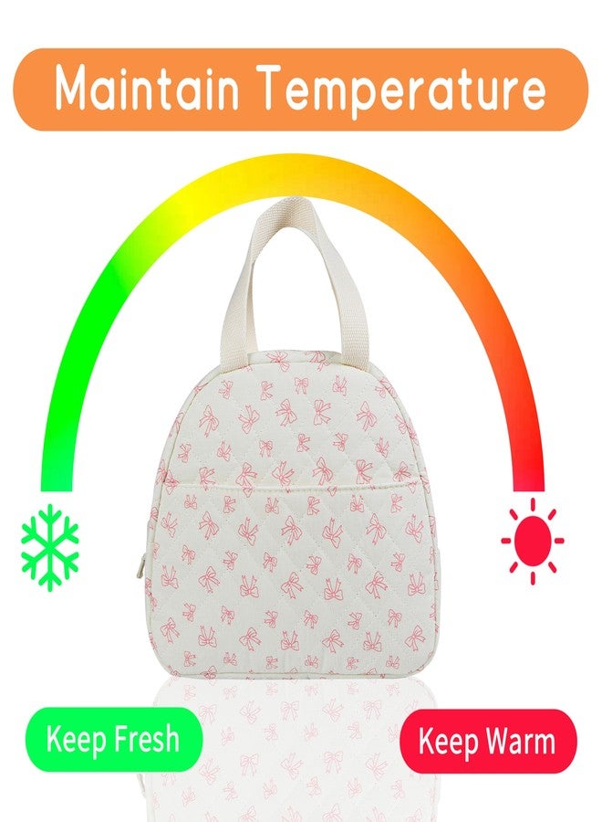 GISMTR Lunch Bag for Women Insulated Lunch Box Cute Quilted Lunch Tote Bags Reusable Large Capacity Cooler Bag for Travel Work Picnic - Image 3