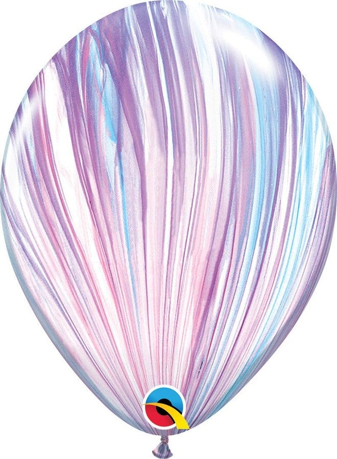 Qualatex 11 " Round Balloons, Fashion Agate - Pack of 25, Pink /Purple /Blue /White - Image 1