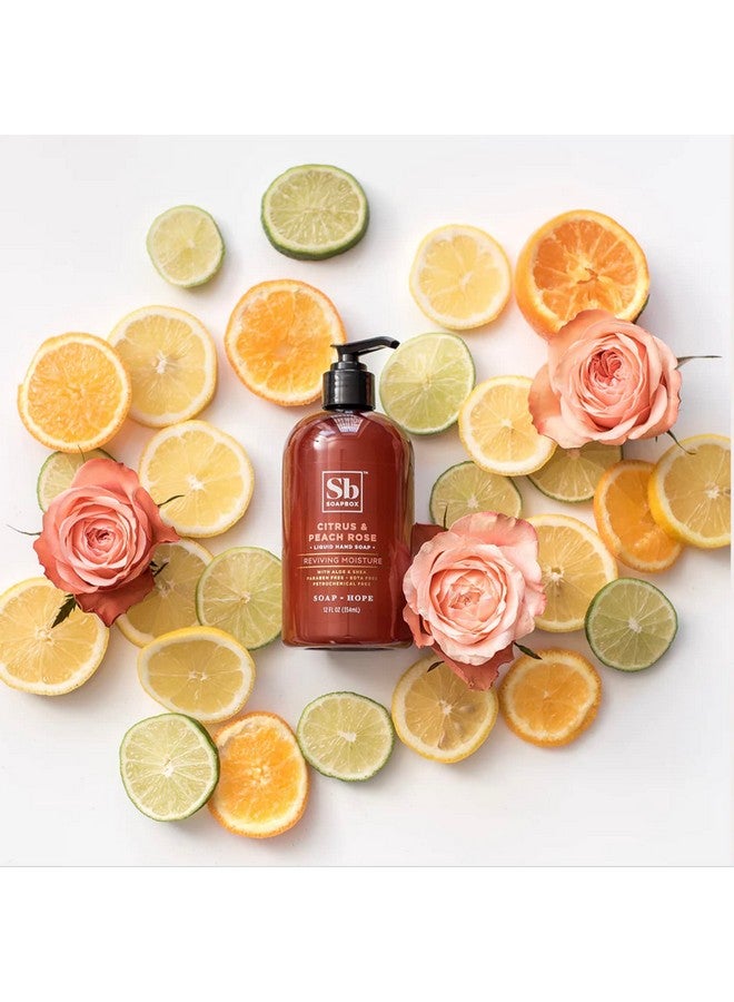 سوب بوكس صابون سائل لليدين بالحمضيات والخوخ والورد، منظف لطيف لليدين، عطري ومهدئ، نباتي ولم يتم الإساءة إلى الحيوانات لغسل اليدين للمطبخ والحمام، زجاجات مضخة 12 أونصة (عبوة من 3) - Image 5