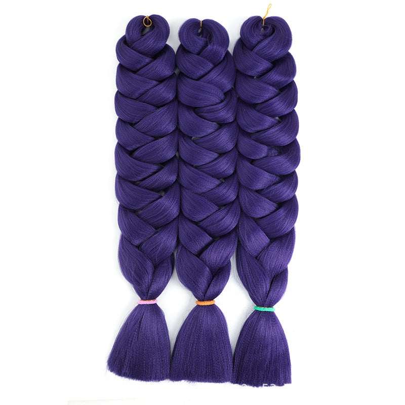 Flame retardant kanigaron soft braid african dirty braid in stock wholesale 82inch 165g big braid mixed batch Purple Purple