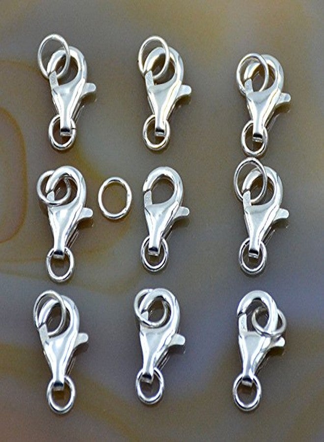 AD BEADS 10 Sets fine 925 Sterling Silver Safety Lobster Claws Clasp with Closed Jump Rings Connect Necklace or Bracelet (Lobster 13mm) - Image 2