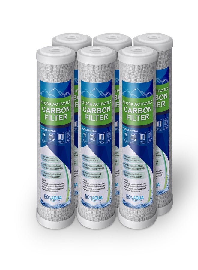 Ronaqua 6 Block Activated Carbon 5 Micron Water Filters Set WELL-MATCHED with WFPFC8002, WFPFC9001, WHCF-WHWC, WHEF-WHWC, FXWTC, SCWH-5 - Image 1