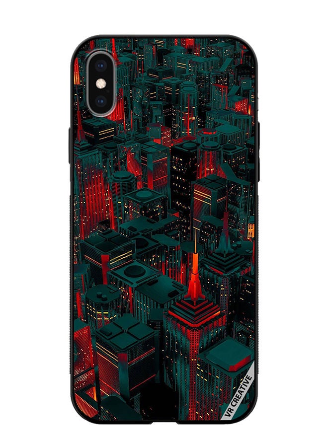 VR CREATIVE Protective Case Cover For Apple iPhone XS Max Red City Design Multicolour - Image 1