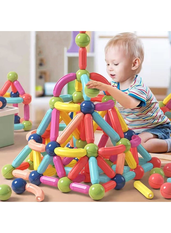 Magnetic Building Blocks for Kids, 90 Pieces Magnetic Blocks for Kids, Magnetic Toy Building Blocks Set, Magnetic Building Sticks for Boys and Girls 3 Years and Up - Image 1