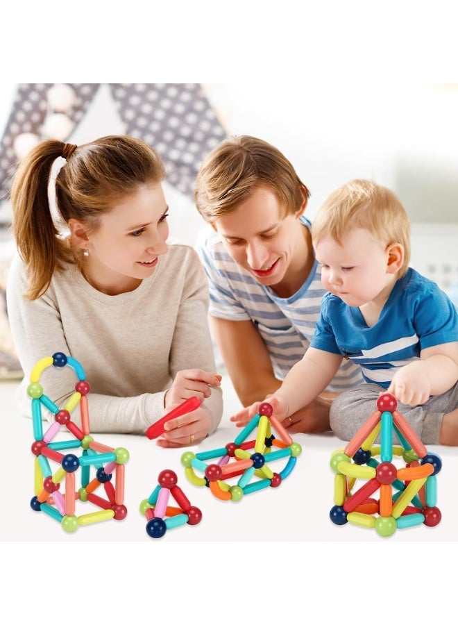 LOVET Magnetic Building Blocks for Kids, 90 Pieces Magnetic Blocks for Kids, Magnetic Toy Building Blocks Set, Magnetic Building Sticks for Boys and Girls 3 Years and Up - Image 4