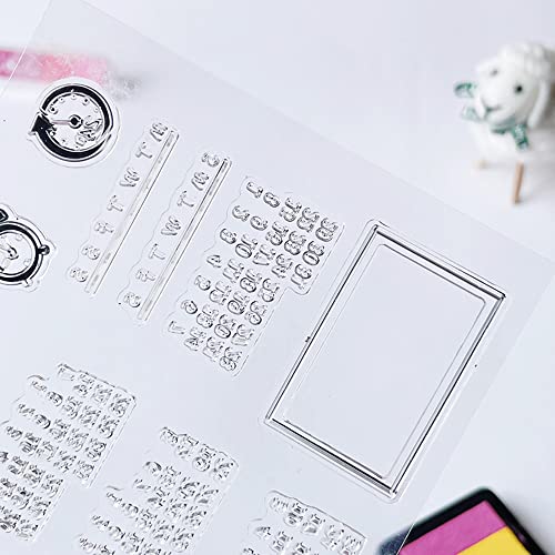 AHTOLS Date Week Month Year Calendar Clear Stamps Alarm Clock Arabic Numerals Transparent Seal Clear Silicone Stamps for Holiday Card Making Decoration and Journaling DIY Scrapbooking Album DIY Crafts - Image 4