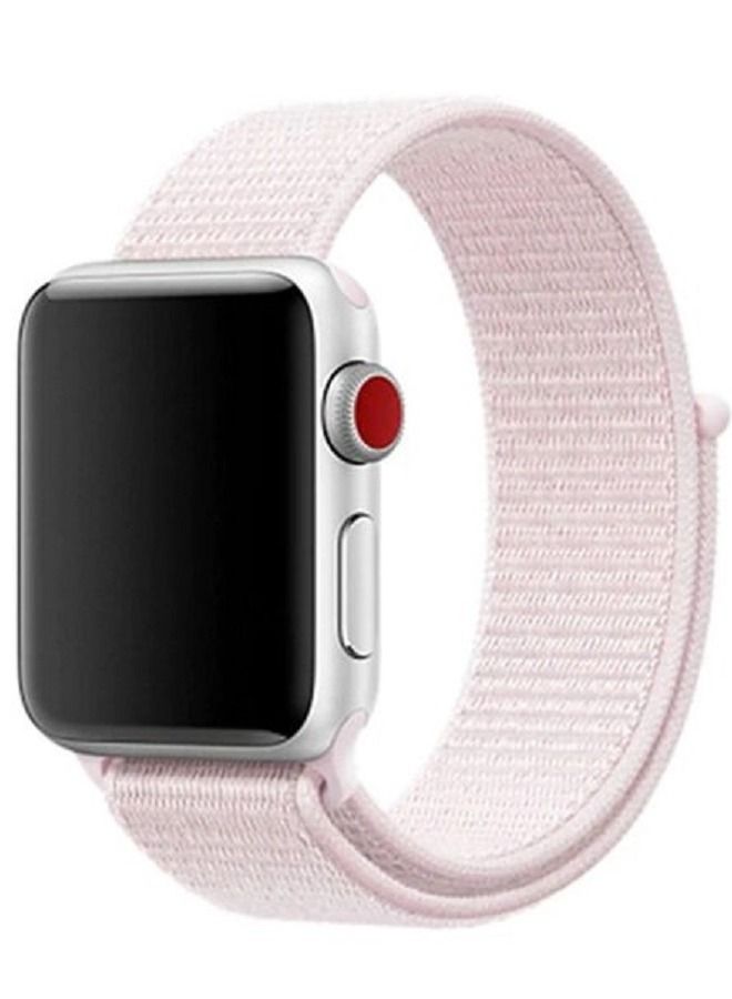 CATANES Apple Watch 42mm 44mm 45mm Nylon Sport Loop Band Compatible with iWatch Series 7/SE/6/5/4/3/2/1 Pearl Pink - Image 1