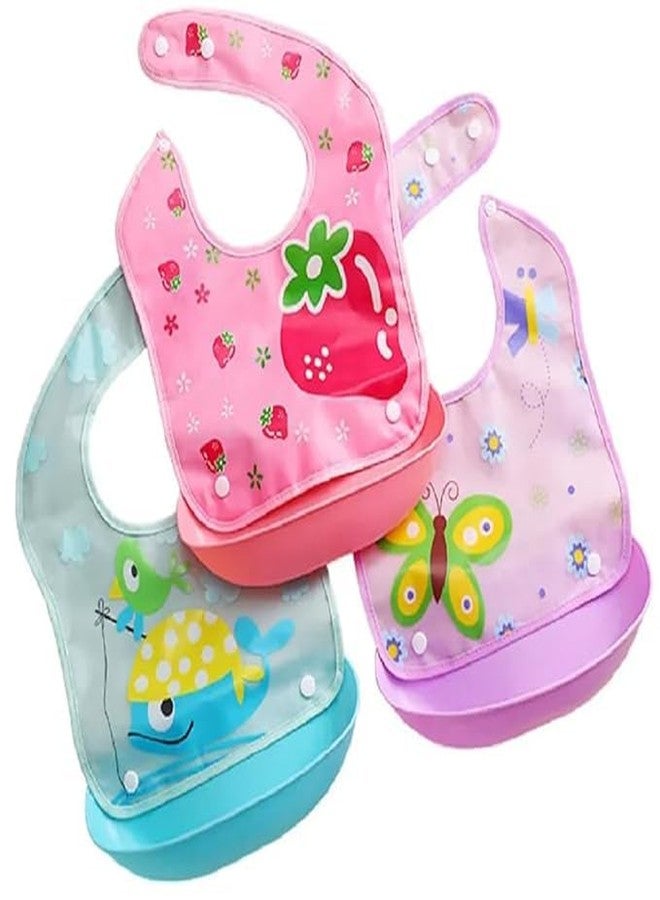 Atipriya baby bibs for 6 to 12 months upto 3 years, Pack of 3/4/6 (Cotton Baby Bibs, Silicone Bibs with Detachable Tray), Adjustable Buttons, Waterproof, Washable, bibs for Baby Boy & Baby Girl (6) - Image 2