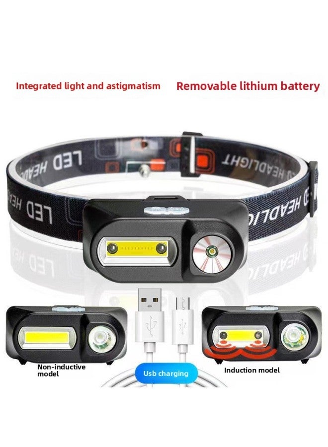 Generic Led Induction Headlight Strong Light Rechargeable Long-range Super Bright Head-mounted Miner's Lamp Night Fishing Home Outdoor Work Waterproof 