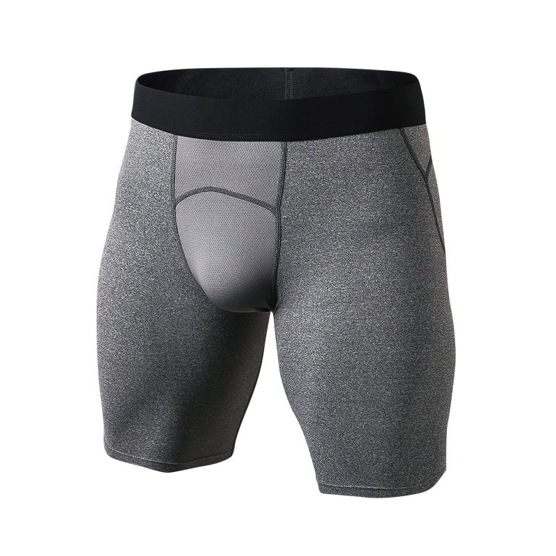 Mens PRO Tight Sports Shorts Basketball Running Fitness Training Mesh Stitching Quick Drying High Stretch Shorts Red - Image 3
