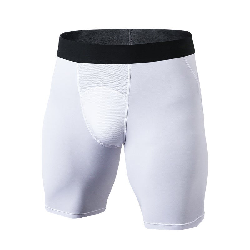Mens PRO Tight Sports Shorts Basketball Running Fitness Training Mesh Stitching Quick Drying High Stretch Shorts Red - Image 4