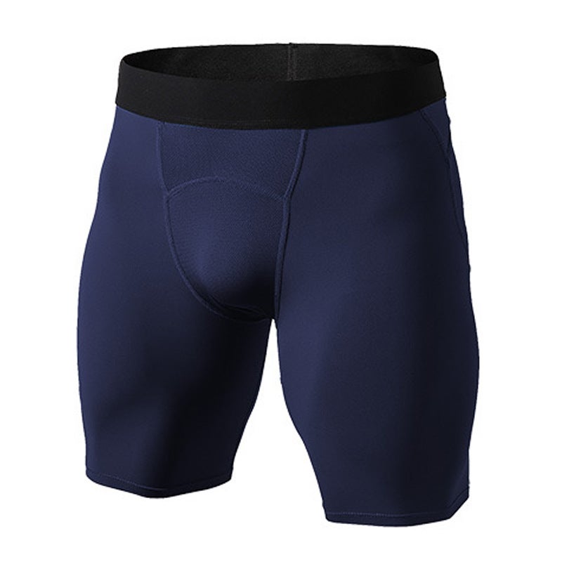Mens PRO Tight Sports Shorts Basketball Running Fitness Training Mesh Stitching Quick Drying High Stretch Shorts Red - Image 2