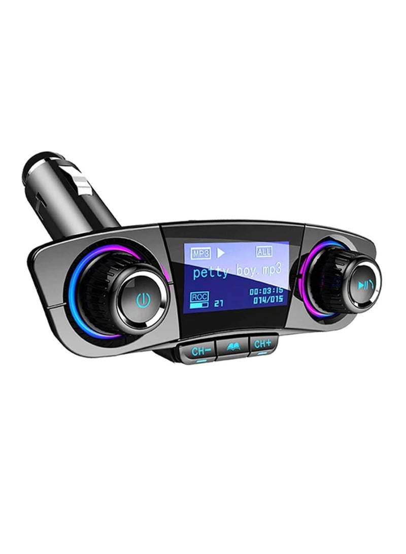 Hands-Free Bluetooth FM Radio Transmitter Dual USB Port MP3 Player Support TF Card and USB Flash Memory - Image 1