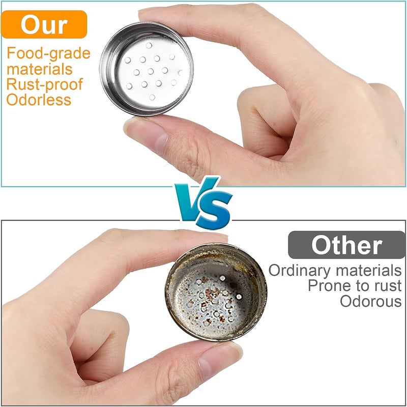 Guirnd Salt And Pepper Shakers Set, Black White Glass Salt Shaker Sets With Stainless Steel Lids, Farmhouse Salt And Pepper Shakers for Cooking, Picnic, Camping, Barbecue, Party-Modern And Cute Kitchen Decor - Image 3