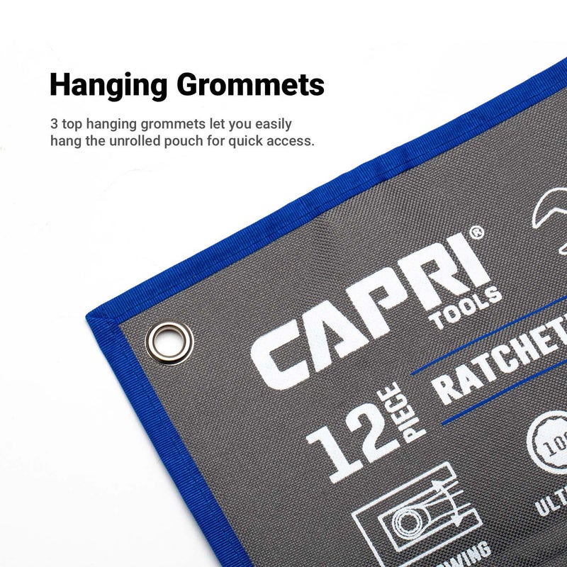 Capri Tools Wrench Roll Up Pouch Metric 12 Pockets - Image 5