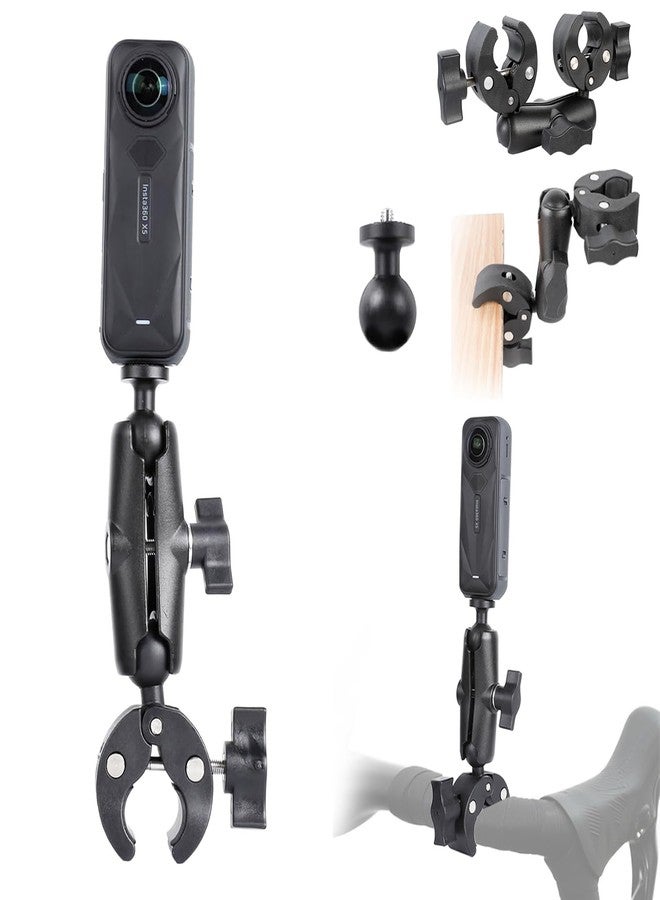 PellKing Camera Motorcycle Mount for Insta360 X5/X4/X3/X2,360 Rotation Metal Action Camera Clamp Holder with 1/4Thread for Moto Bike Bicycle Handlebar, for Insta360 One Go 3,X3/X2/X - Image 1
