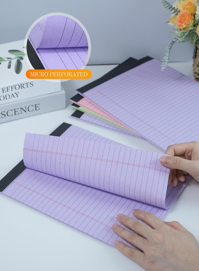 دفاتر قانونية مقاس 8.5 × 11 بوصة، دفاتر ملاحظات ملونة مقاس 8.5 × 11 بوصة، ورق ملاحظات، عبوة من 6 دفاتر ورقية بنفسجية مقاس 8.5 × 11 بوصة، دفاتر ملاحظات مسطرة عريضة، دفاتر قانونية ملونة مقاس 8.5 × 11 بوصة، دفتر كتابة، ورق دفتر ملاحظات وردي مقاس 8.5 × 11 بوصة، 30 ورقة/دفتر - Image 3